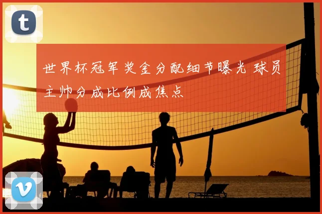 世界杯冠军奖金分配细节曝光 球员主帅分成比例成焦点